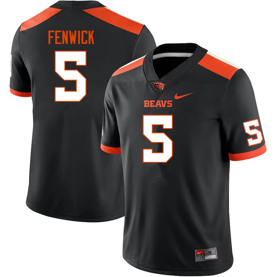 Men #5 Deshaun Fenwick Oregon State Beavers College Football Jerseys Sale-Black